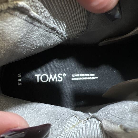 TOMS Boot Leather/Suede Hiking Boots Gray Womens Size 8.5 - Picture 9 of 9